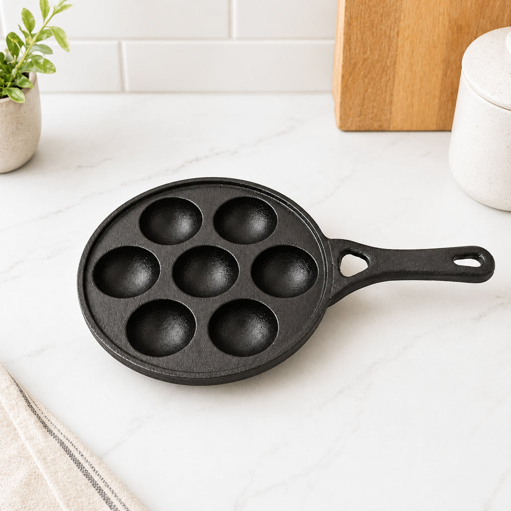 Tosaa Cast Iron Appam Patra 7-Cavity