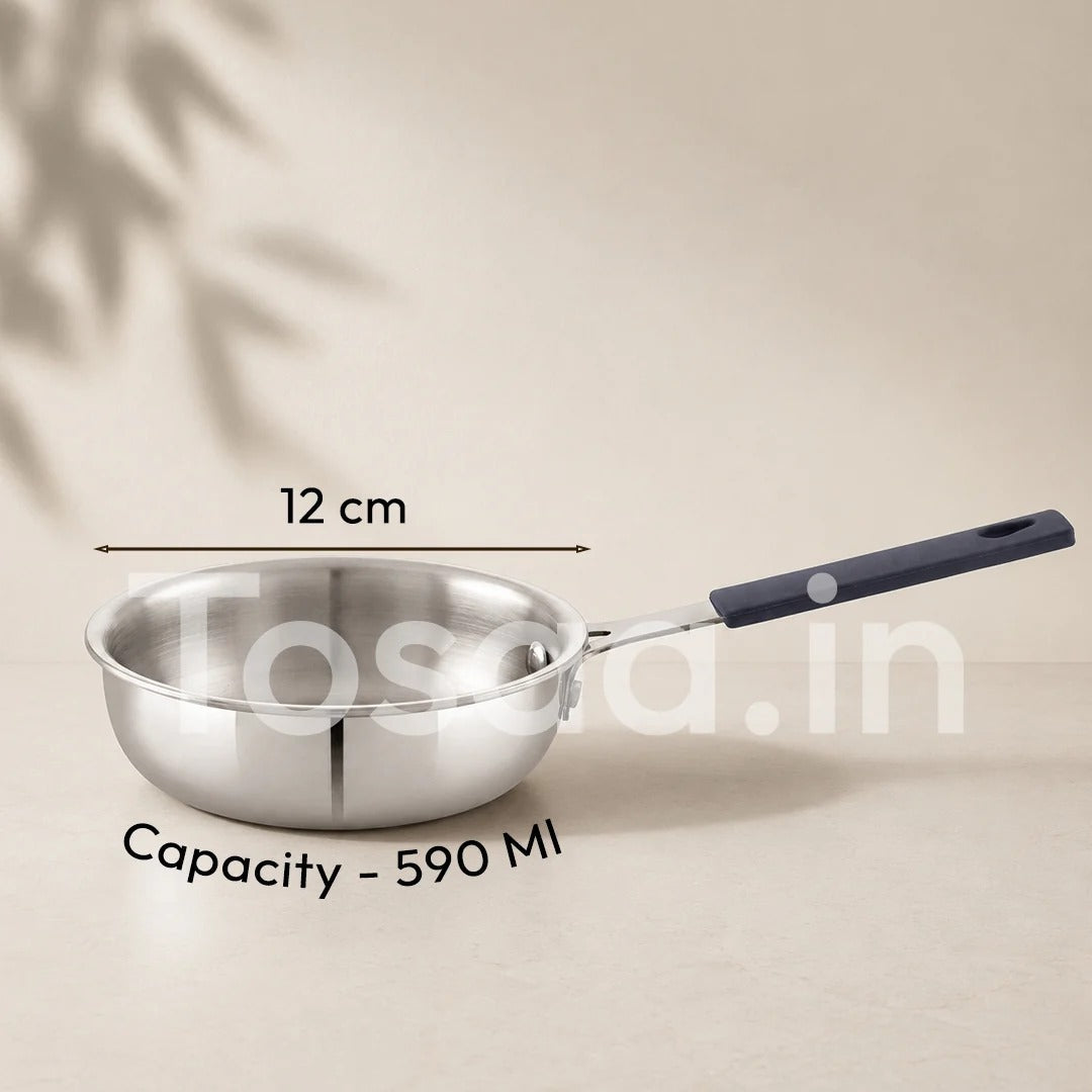 Tosaa Triply Mini Fry Pan 3-Ply Stainless Steel Small Non-Stick Induction & Gas Compatible 590ml