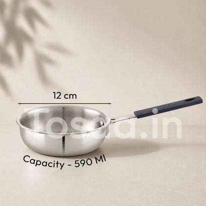 Tosaa Triply Mini Fry Pan 3-Ply Stainless Steel Small Non-Stick Induction & Gas Compatible 590ml