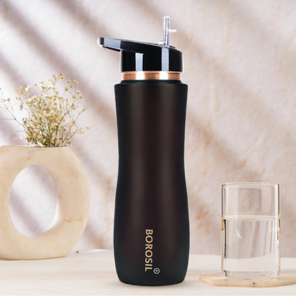 Borosil Sipper Copper Water Bottle Brown 750ml