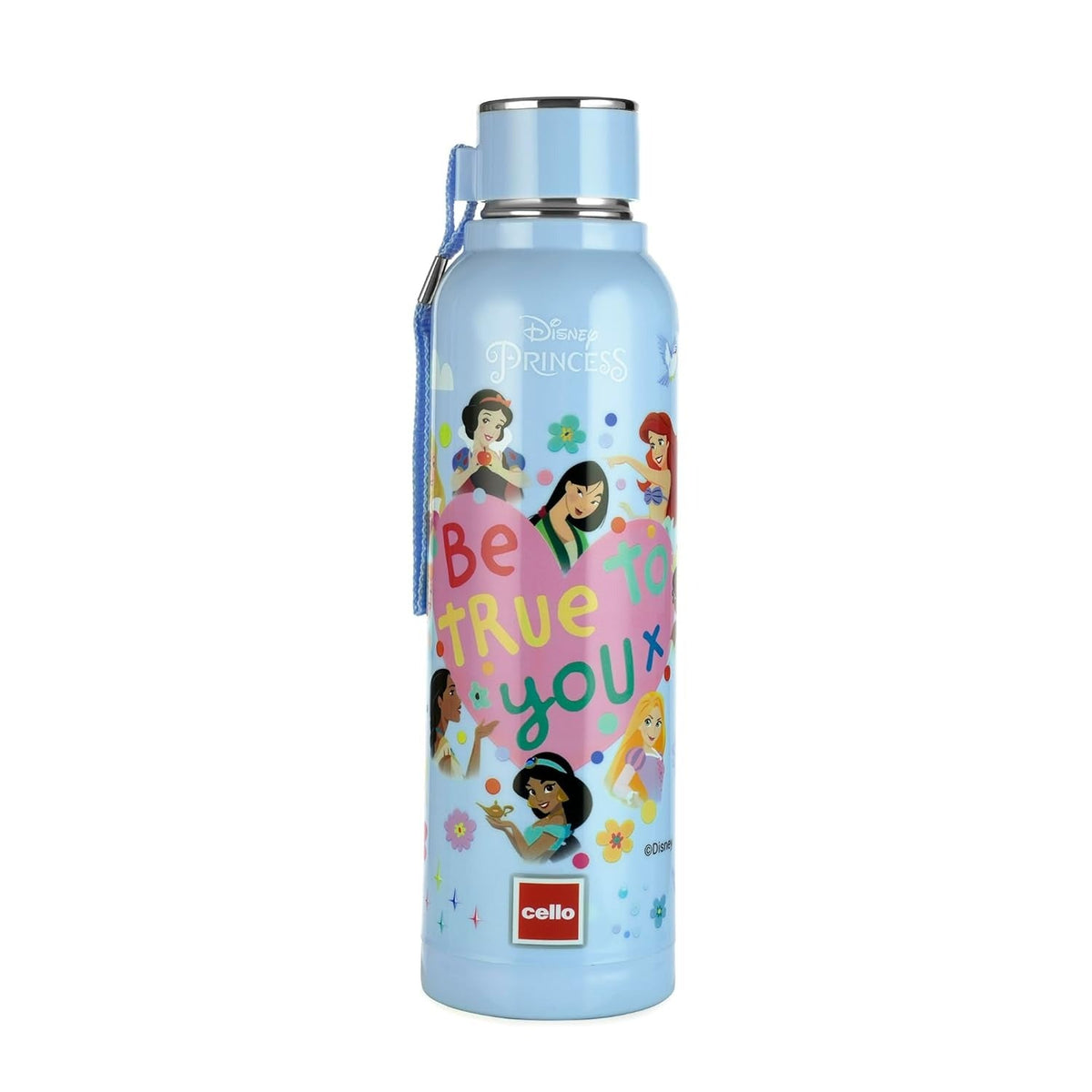 CELLO Puro Steel-X Benz Icon Insulated Water Bottle For Kids 500ml Sky Blue