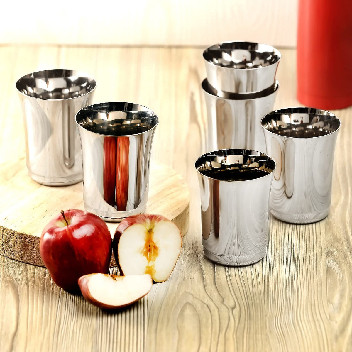 Kraft Houseware Pari Stainless Steel Glass Set of 6 Pieces
