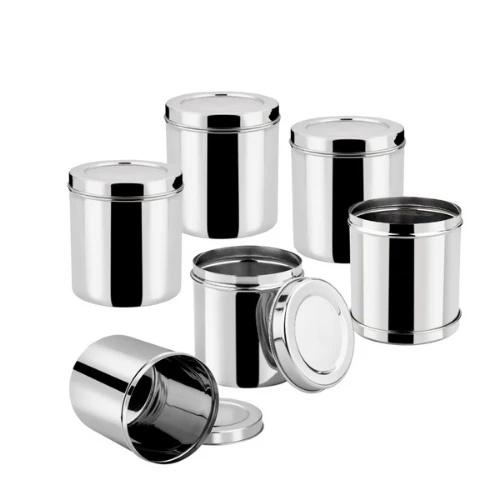 Vinod Stainless Steel Deep Dabba 500ml Set of 6 Pieces