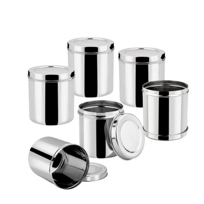 Vinod Stainless Steel Deep Dabba 500ml Set of 6 Pieces