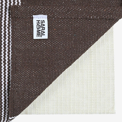 Saral Home Mid Stripe Cotton Anti Slip Yoga Mat/Runner