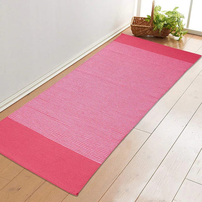 Saral Home Mid Stripe Cotton Anti Slip Yoga Mat/Runner