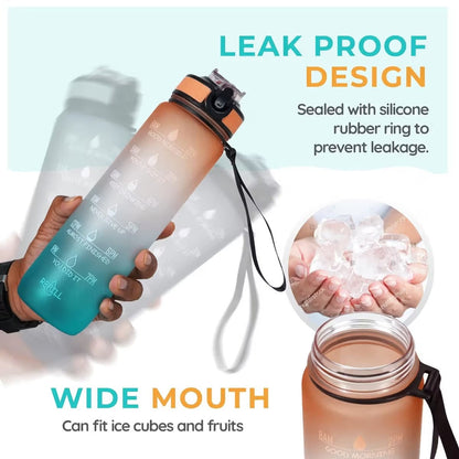 Solara Motivational Water Bottle Multicolor 1Liter (Free Size)