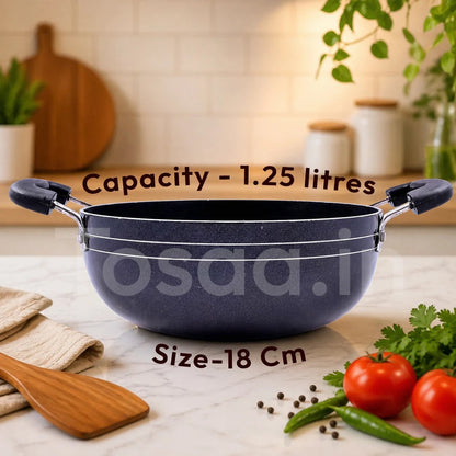 Tosaa Non-Stick Kadhai 18cm Aluminium Black