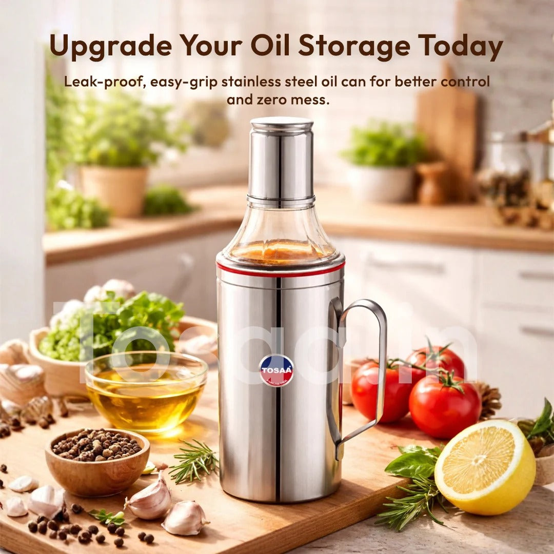 Tosaa Stainless Steel Oil Can 1000ml