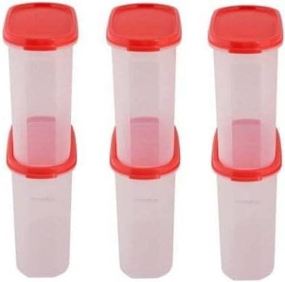 Tupperware Modular Mates Oval Polypropylene Grocery Container 1100 ml Pack of 6 (Multicolor)