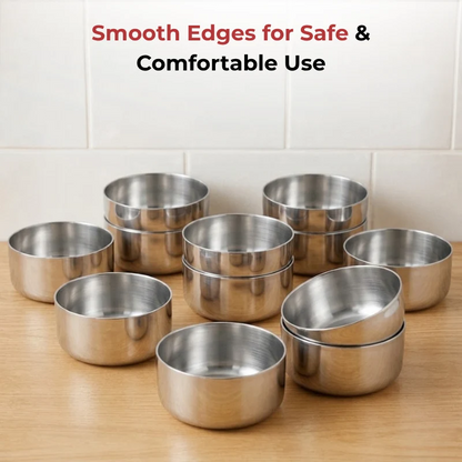 Vinod Stainless Steel Vati Katori Set of 12 Pieces (150ml each)