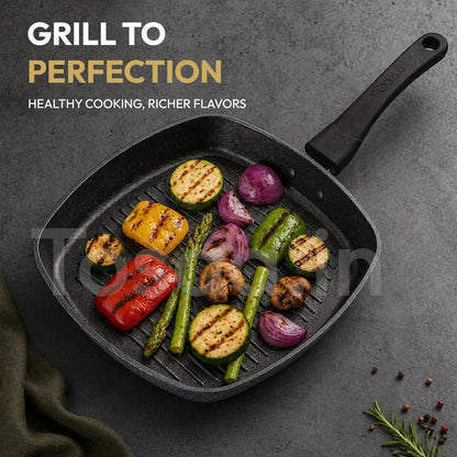 Tosaa Non-Stick Aluminium Grill Pan 22cm Marble - Grey