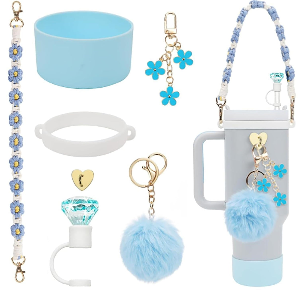 House of Quirk 7 Accessories Set - (Blue, Tumbler Not Included)