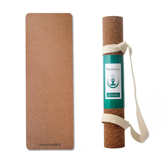 Pandabee Cork Yoga Mat with Carrying Strap