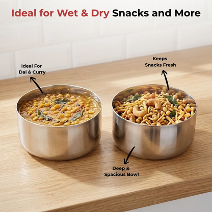 Vinod Stainless Steel Vati Katori Set of 6 Pieces (150ml each)