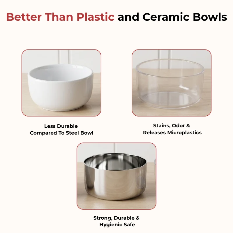 VINOD Stainless Steel Vati / Katori Set of 6 Pieces - 300 ml