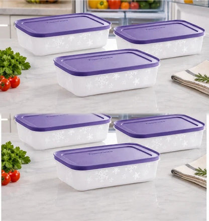 Tupperware Freezer Mate II Medium Low 1L Set of 6 Pieces