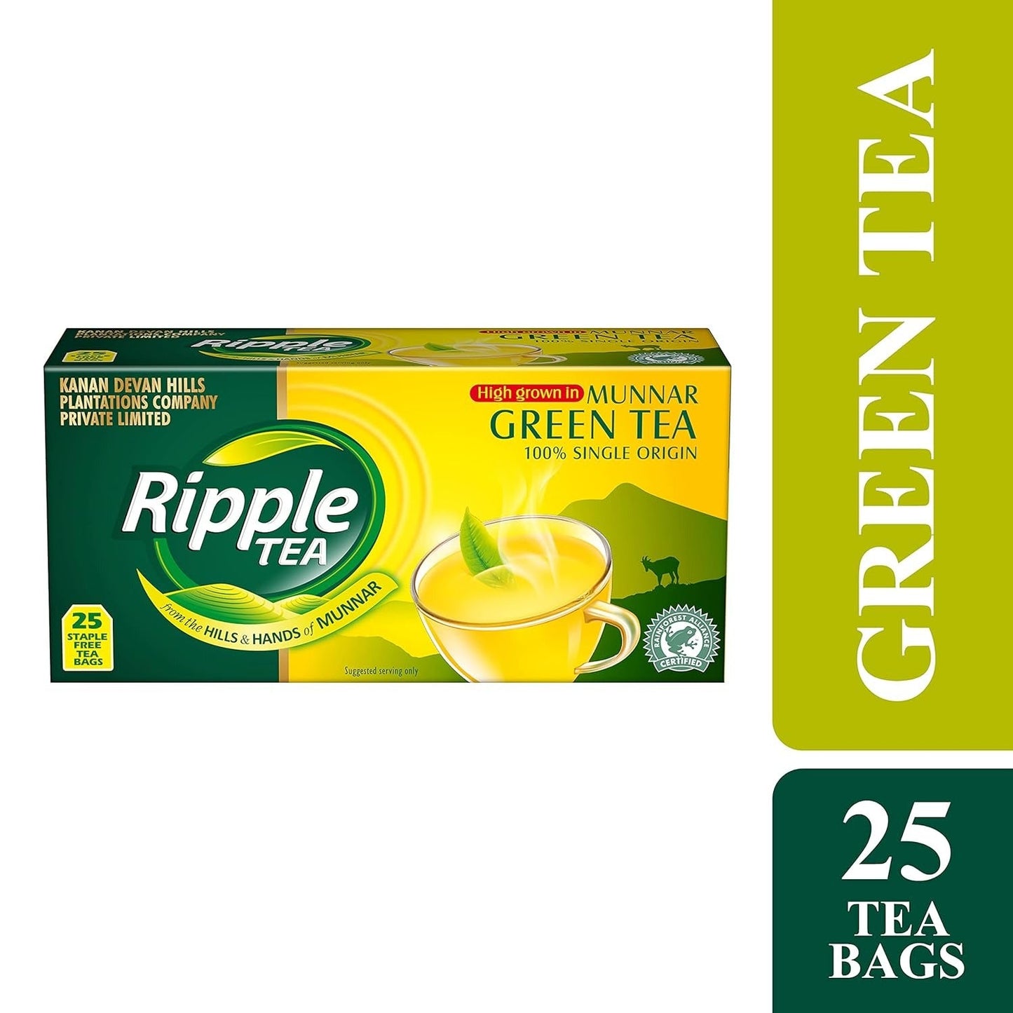 Ripple Green Tea Bags - 25 Tea Bags (1.3gm Each)