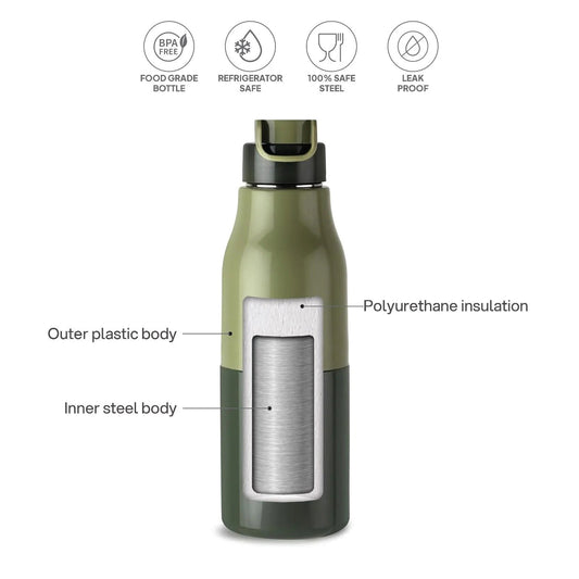 Cello Puro Steel X Felix 600ml Insulated Bottle