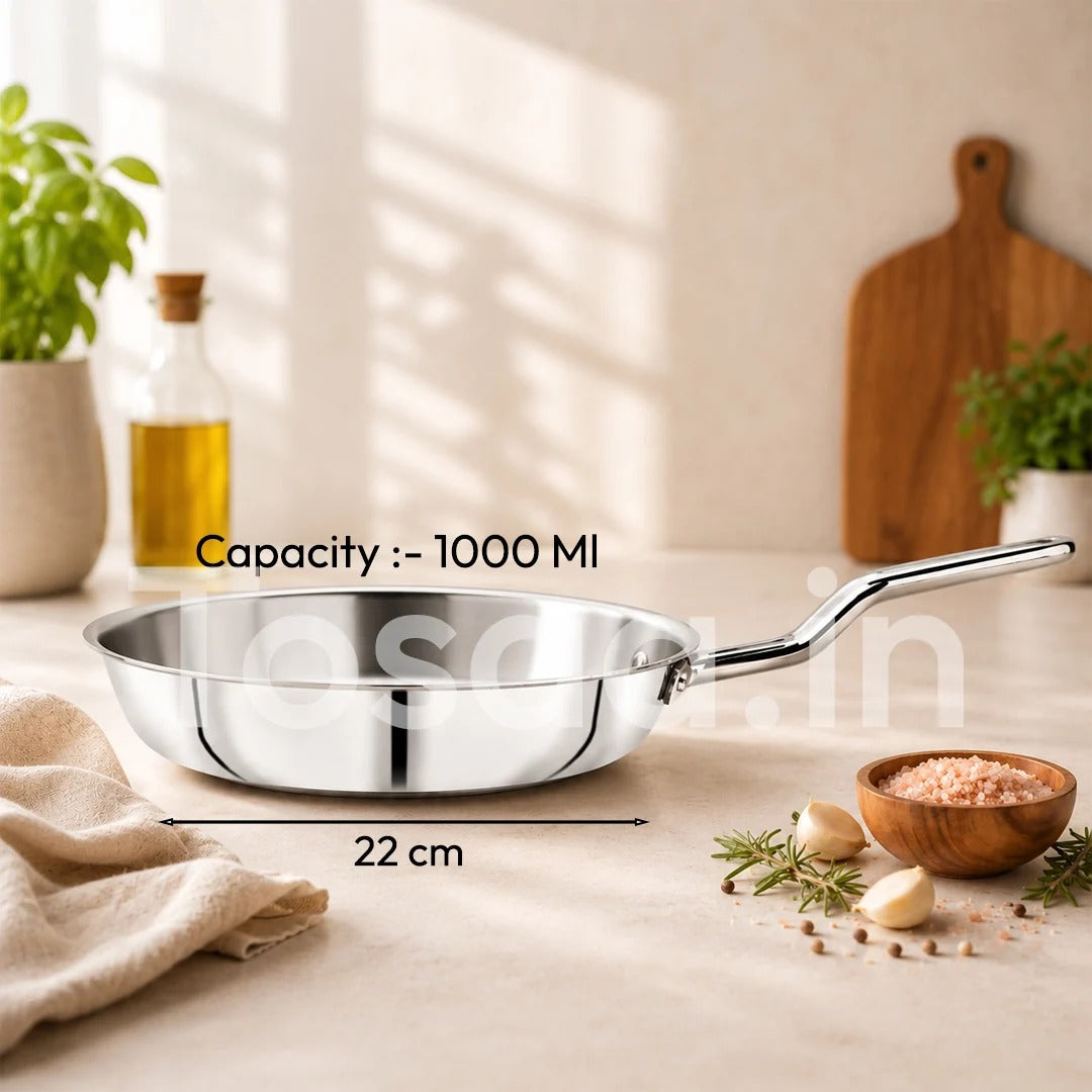Tosaa SS Tri-Ply Fry Pan without Lid 22cm