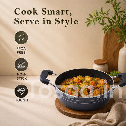 Tosaa Non-Stick Kadhai 18cm Aluminium Black
