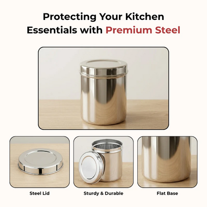 Vinod Stainless Steel Deep Dabba Set of 3 Pieces (350ml + 500ml + 750ml)