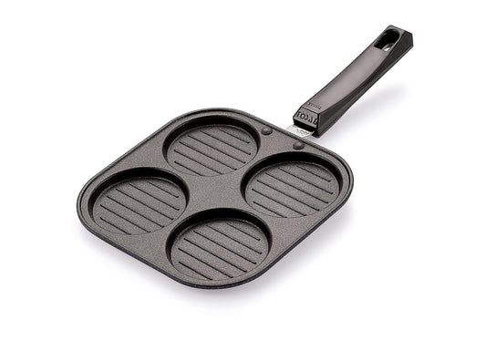 Tosaa Non-Stick Grill Uttapam Maker Aluminium Multi Snack Maker 4-Cavity Black