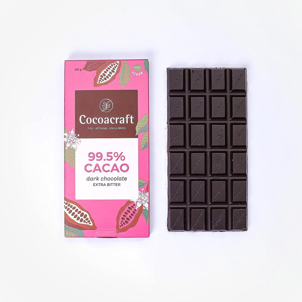 Cocoacraft 99.5% Bitter Dark Chocolate Bar - 80 grams