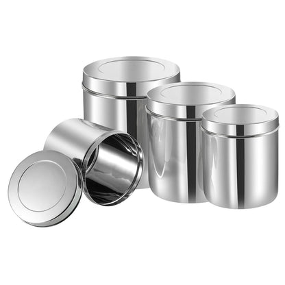 Kraft Deep Stainless Steel Kitchen Storage Dabba Set of 4 – 10 cm x 14 cm