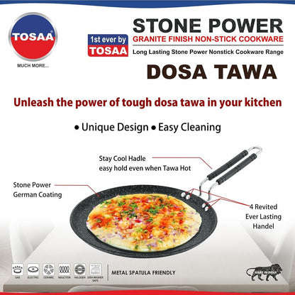 Tosaa Flat Tawa Roti Tawa Dosa Tawa Classic Range Non-Stick Cookware 28.5cm