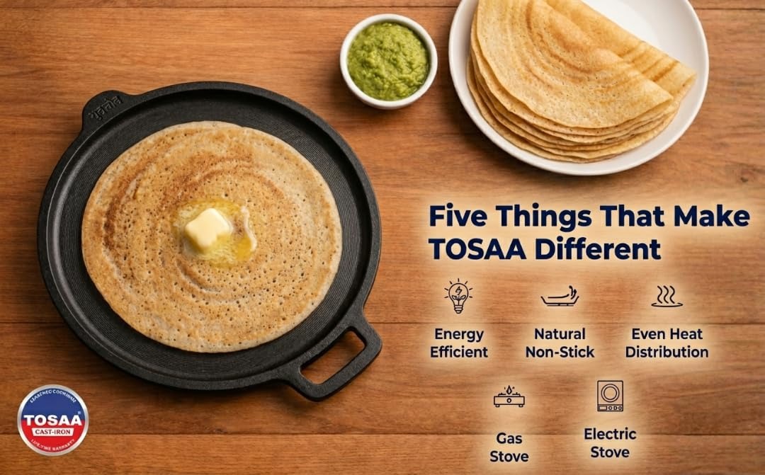 Tosaa Cast Iron Dosa Tawa Smooth 27.5cm