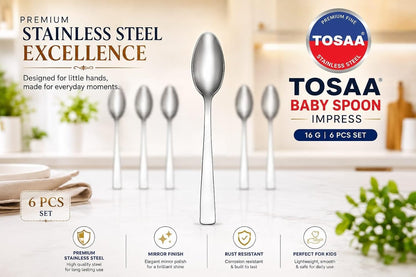 Tosaa Baby Spoon Impress 16G 6-Piece Stainless Steel Spoon Set