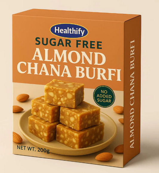 Healthify Sugar Free Chana Almond Burfi - 200g
