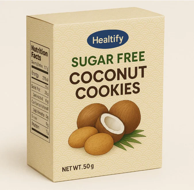 Healtify Sugar Free Coconut Cookies Biscuits - 50 Gm