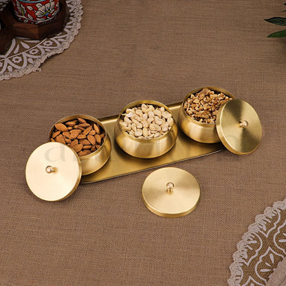 Artarium Brass Nut Bowl Gift Set Premium Handcrafted
