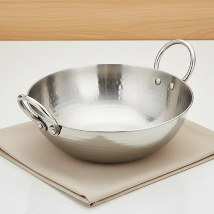 Vinod Claro Heavy Gauge Stainless Steel Hammered Kadai 2.5mm 600ml