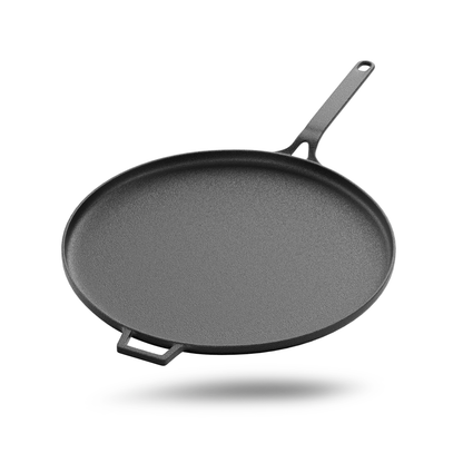 Esspy 28cm/11inch Pre-Seasoned Cast Iron Dosa Tawa | Roti/Chapati Tawa | Iron Tawa Big Size | Cast Iron Cookware | Gas and Induction Compatible | Toxin Free