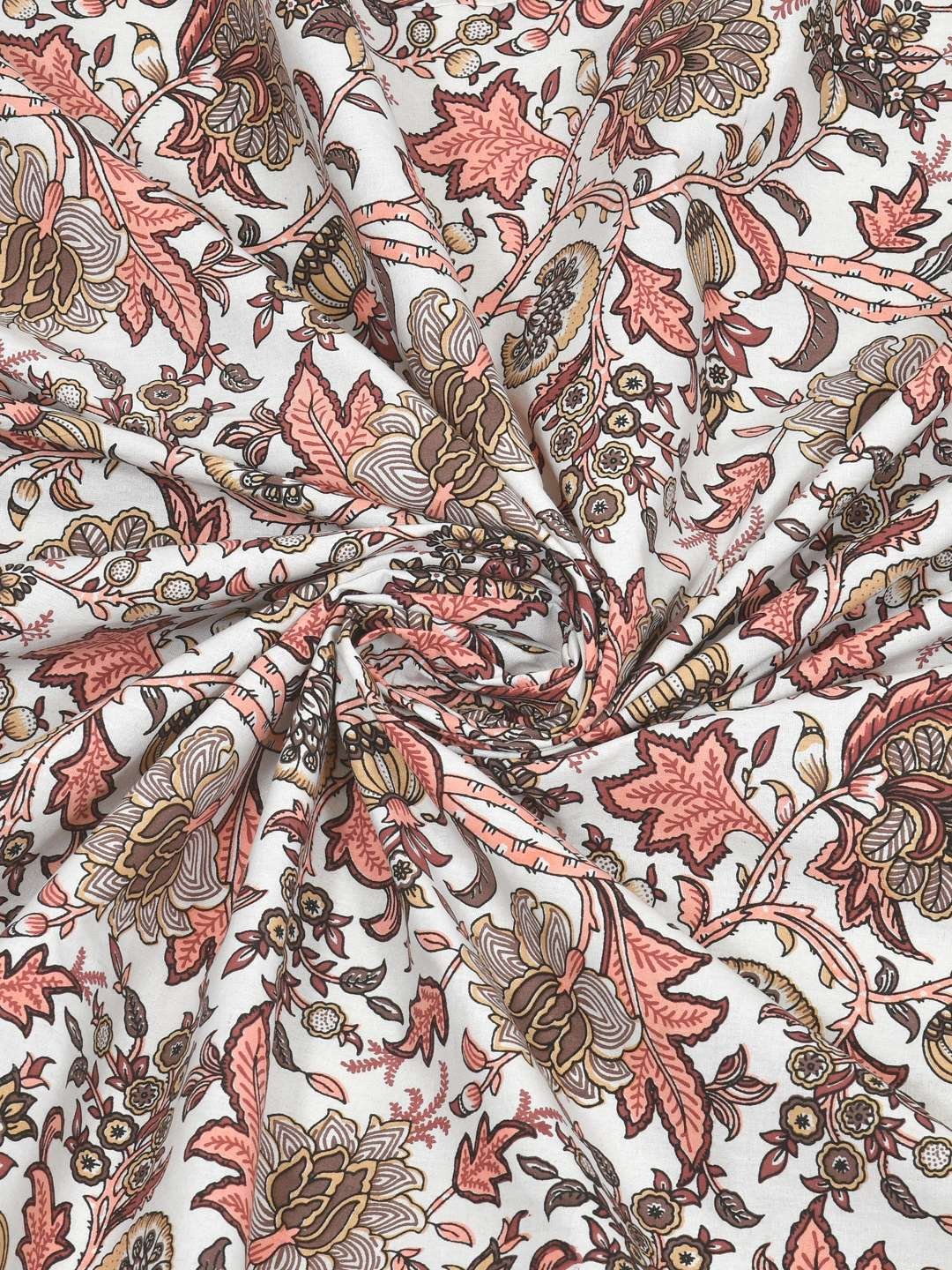 100% Pure Cotton Traditional Printed Bedsheet for Double Bed King Size Bedsheet with 2 Pillow Covers