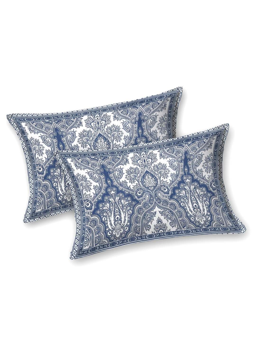 100% Pure Cotton Traditional Printed Bedsheet for Double Bed King Size Bedsheet with 2 Pillow Covers