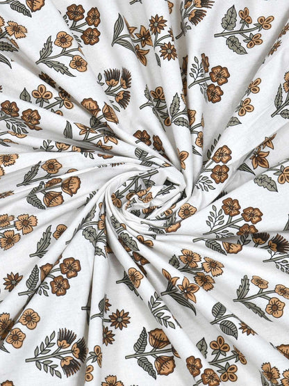 100% Pure Cotton Traditional Printed Bedsheet for Double Bed King Size Bedsheet with 2 Pillow Covers