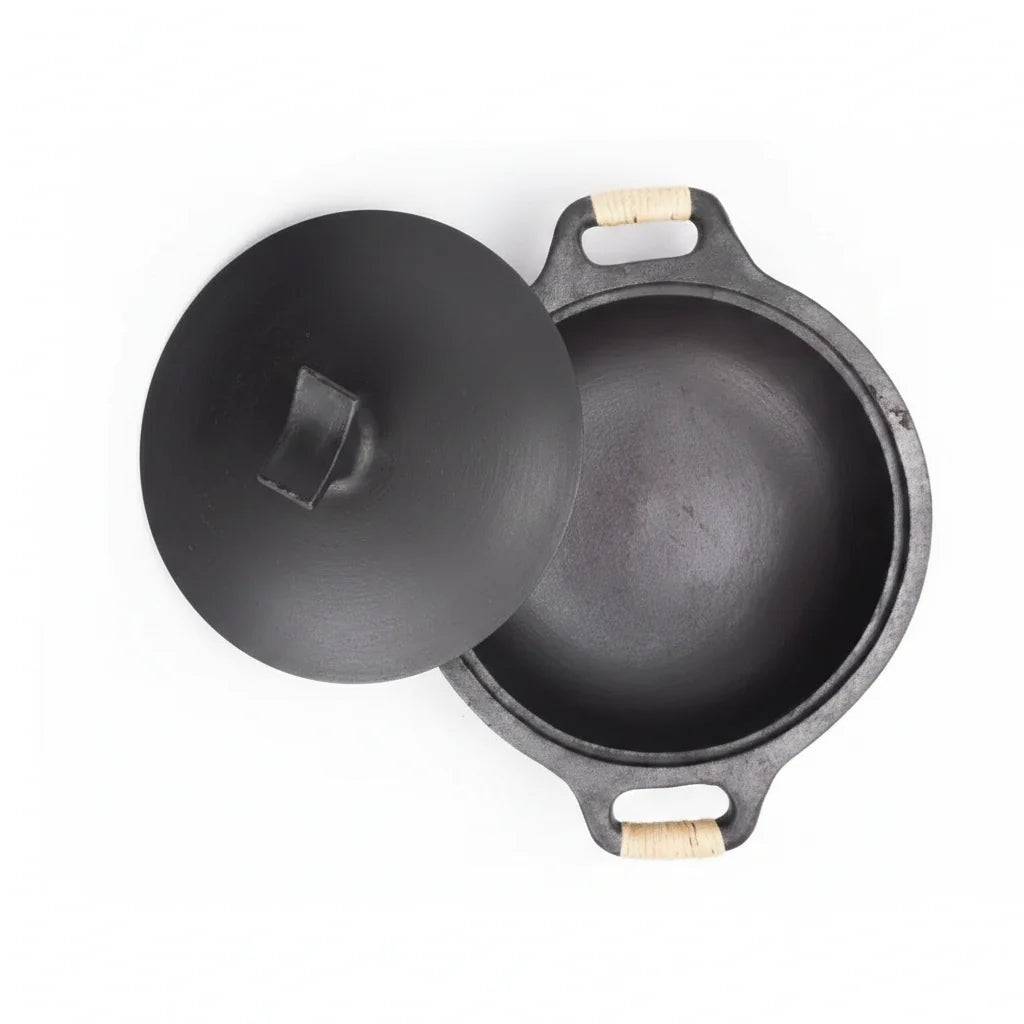 Zishta Kadai Manipur Longpi Black Pottery with Wooden Handles
