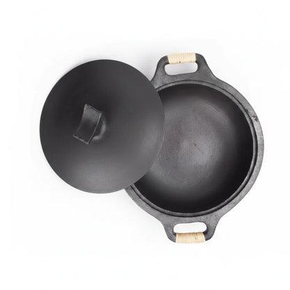 Zishta Kadai Manipur Longpi Black Pottery with Wooden Handles
