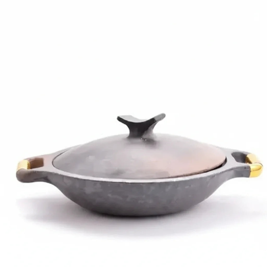 Zishta Kadai Manipur Longpi Black Pottery with Wooden Handles