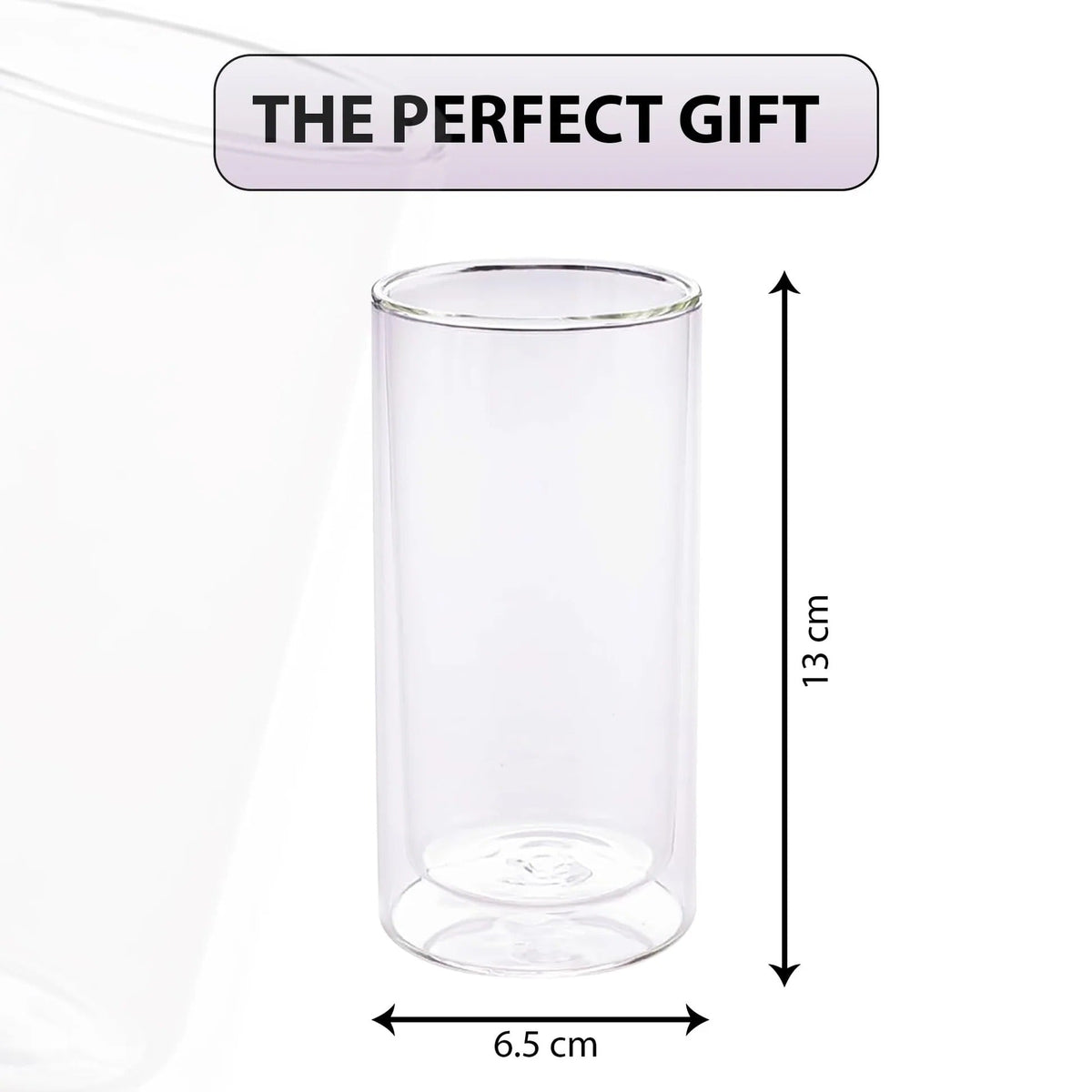 Kuber Industries 6 Pcs Double Walled Borosilicate Tumblers 250ml | Pack of 3 | Transparent