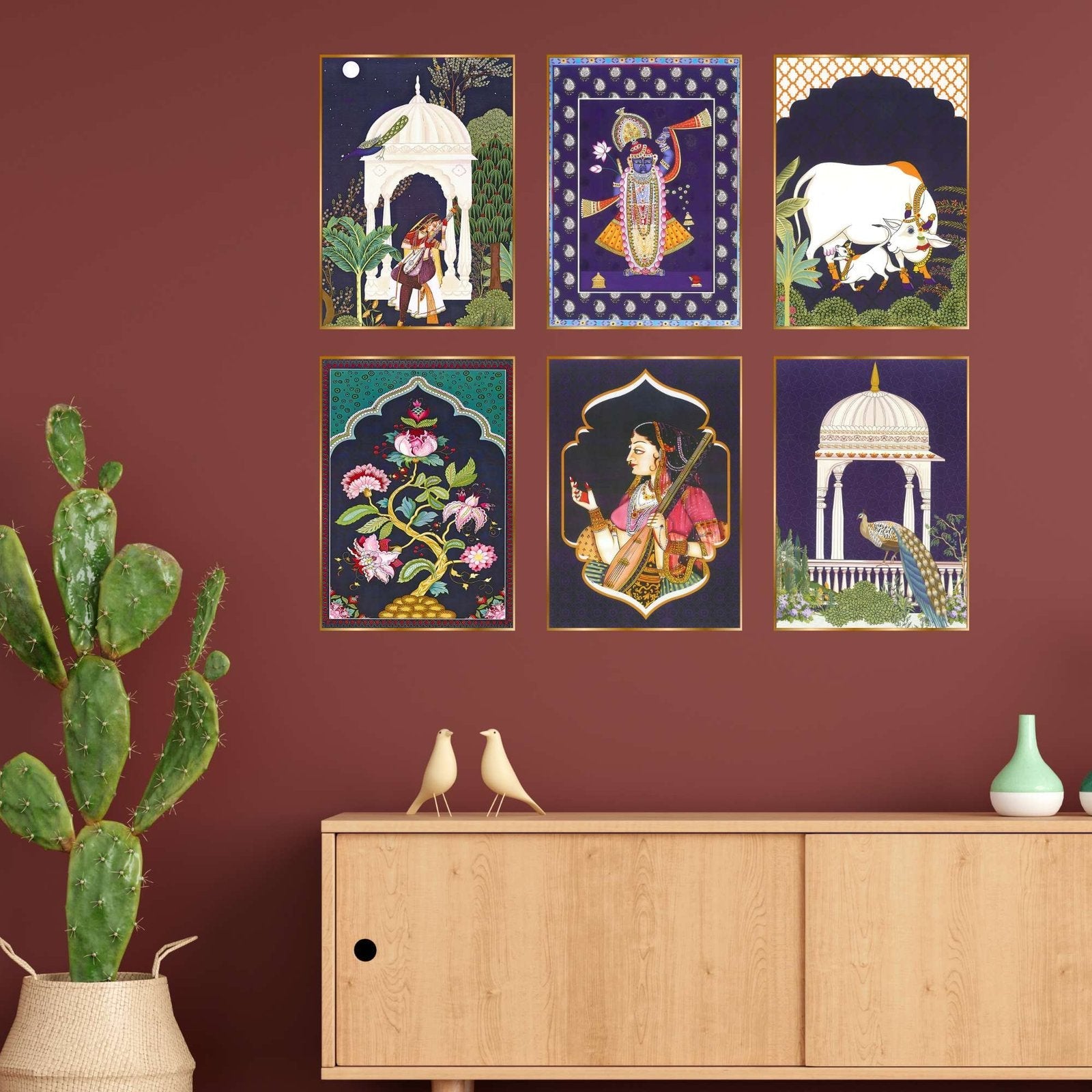 Set of Six Wall Paintings for Wall Dacoration Golden Framed Wall Paintings for Living Room &amp; Bedroom Wall Art for Home Decoration &amp; Office Wall Décor (17×13 inch CH-GD6-3)