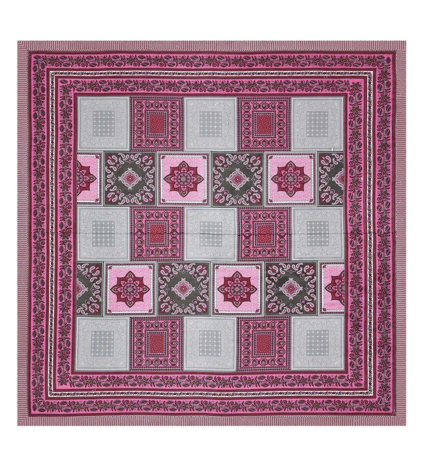 100% Pure Cotton Traditional Printed Bedsheet for Double Bed King Size Bedsheet with 2 Pillow Covers