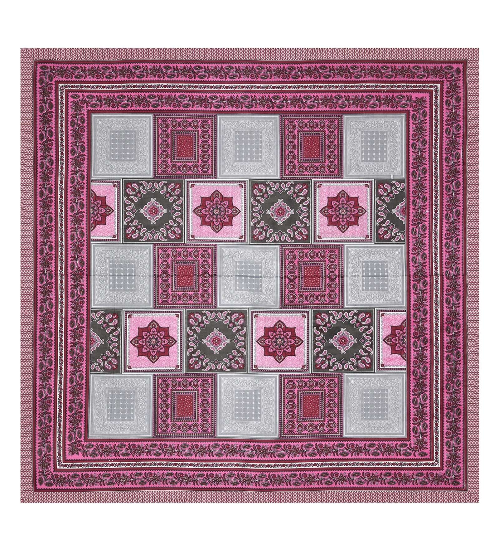 100% Pure Cotton Traditional Printed Bedsheet for Double Bed King Size Bedsheet with 2 Pillow Covers