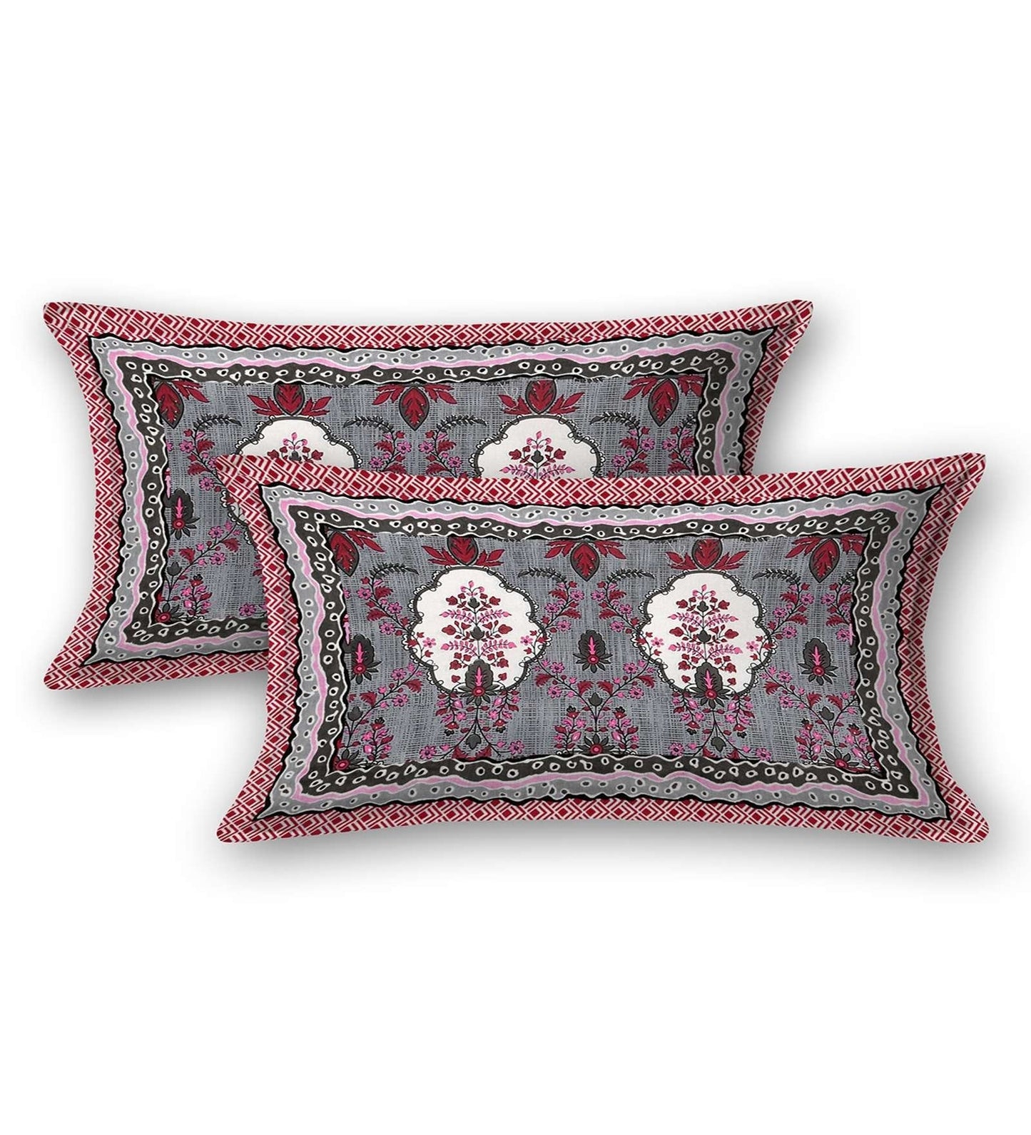 100% Pure Cotton Traditional Printed Bedsheet for Double Bed King Size Bedsheet with 2 Pillow Covers