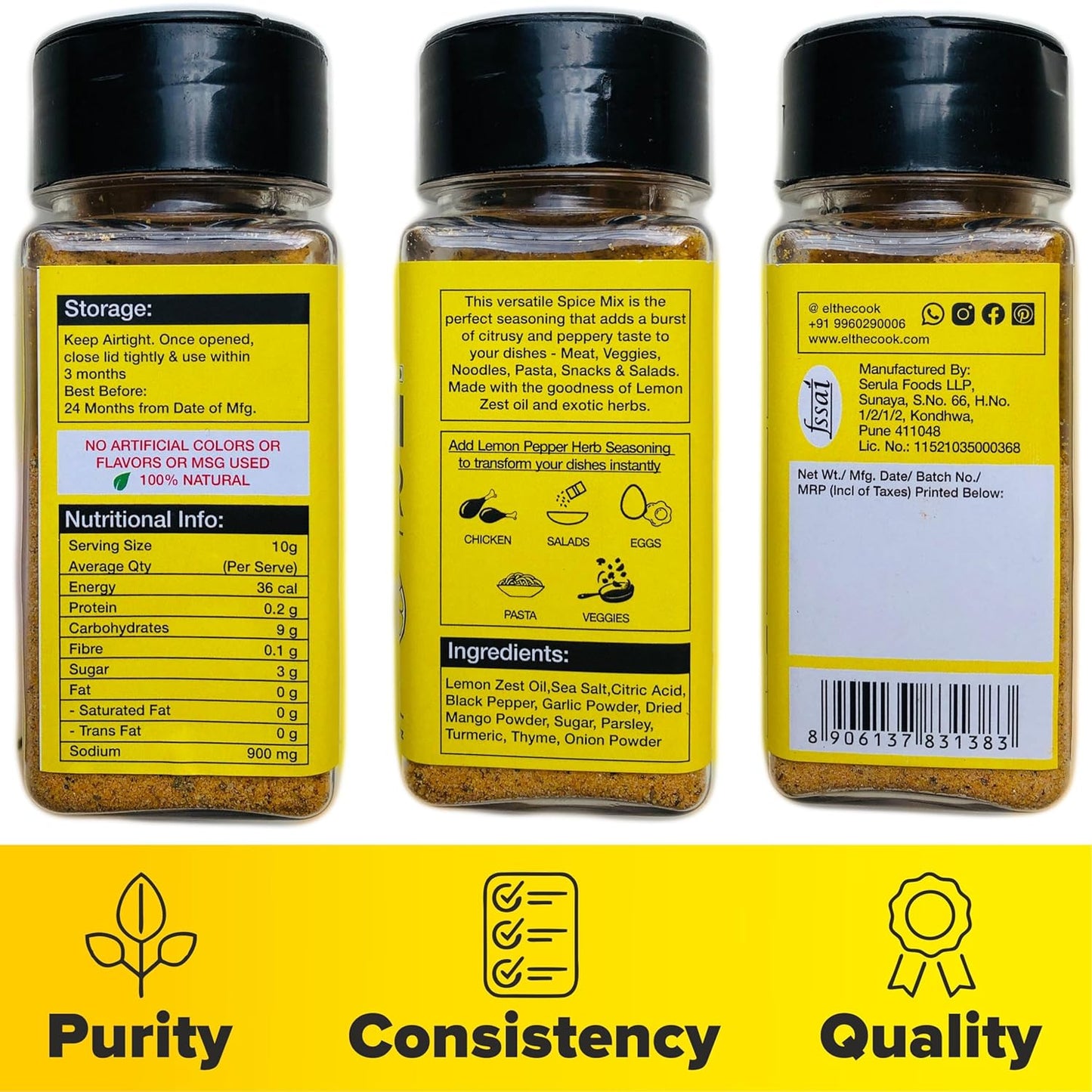 Lemon Pepper & Herb Seasoning |  2 x 50g