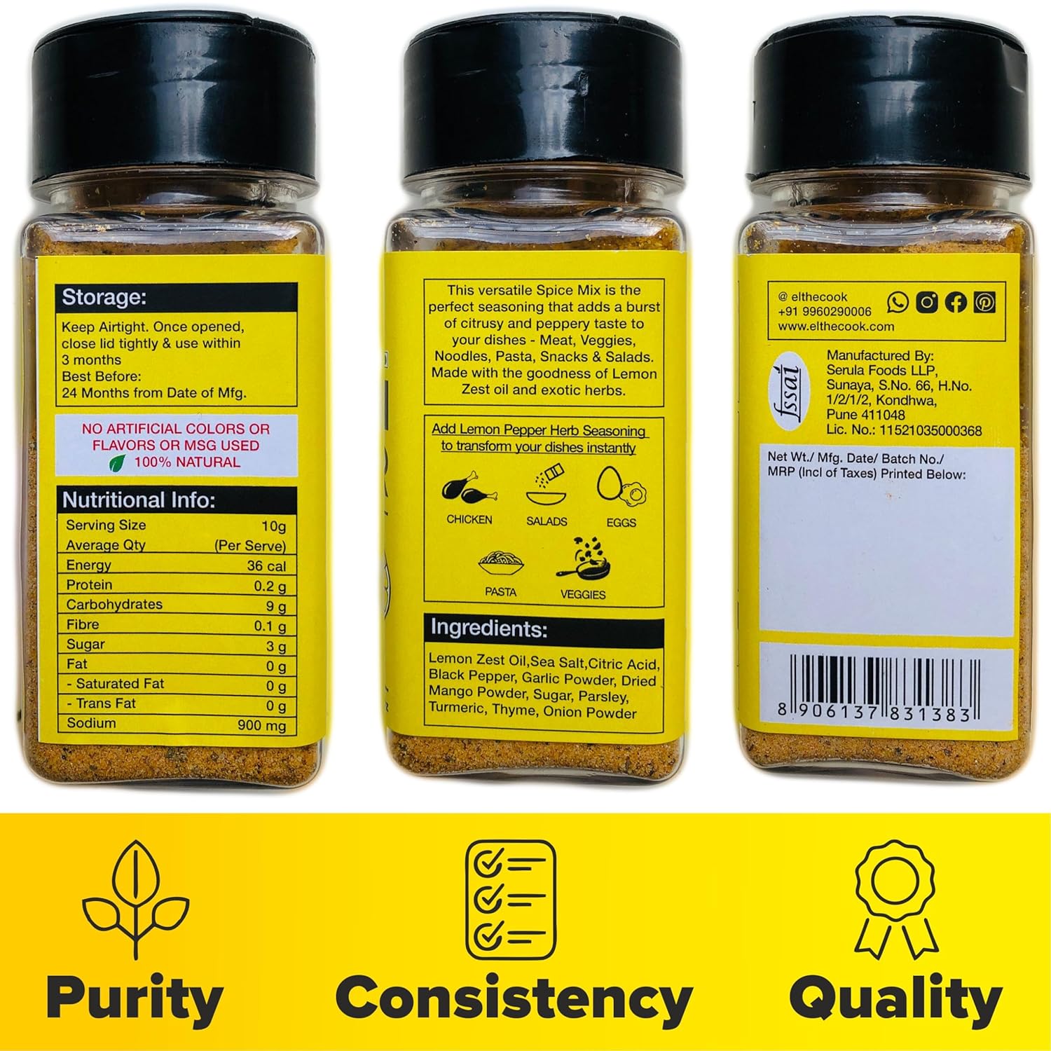 Lemon Pepper & Herb Seasoning |  2 x 50g